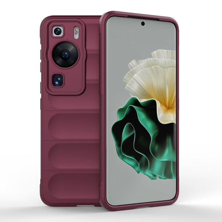 For Huawei P60 Magic Shield TPU + Flannel Phone Case(Wine Red) - Huawei Cases by buy2fix | Online Shopping UK | buy2fix