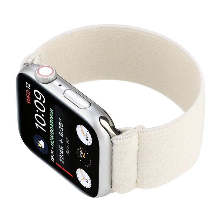 Elastic Nylon Braid Watch Band For Apple Watch Ultra 49mm&Watch Ultra 2 49mm / Series 9&8&7 45mm / SE 3&SE 2&6&SE&5&4 44mm / 3&2&1 42mm(White) - Watch Bands by buy2fix | Online Shopping UK | buy2fix