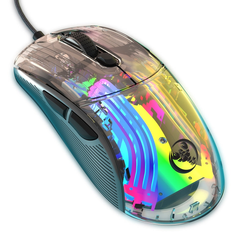 X400 7 Keys Transparent RGB Wired Gaming Mouse (Black) - Wired Mice by REMAX | Online Shopping UK | buy2fix