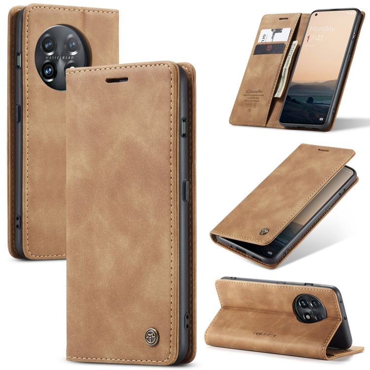 For OnePlus 11 CaseMe 013 Multifunctional Horizontal Flip Leather Phone Case(Brown) - OnePlus Cases by CaseMe | Online Shopping UK | buy2fix