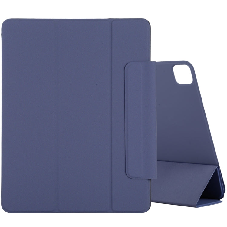 For iPad Air 13 2024 / Pro 12.9 2020 Active Buckle Magnetic PU Leather Tablet Case With Holder & Sleep / Wake-up Function(Dark Blue) - iPad Pro 12.9 (2020) Cases by buy2fix | Online Shopping UK | buy2fix