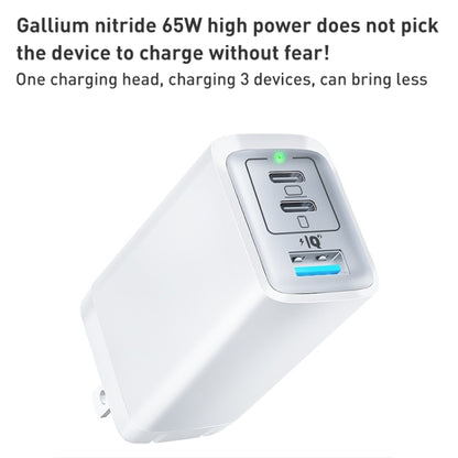 65W Dual PD USB-C / Type-C + USB 3-Port Gan Fast Charging Charger, Plug:US Plug(White) - USB Charger by buy2fix | Online Shopping UK | buy2fix