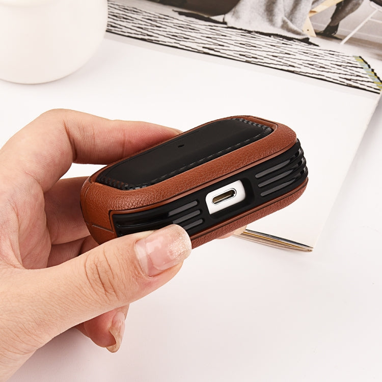 For AirPods 1 / 2 Leather Texture Earphone Protective Case(Black) - For AirPods 1/2 by buy2fix | Online Shopping UK | buy2fix