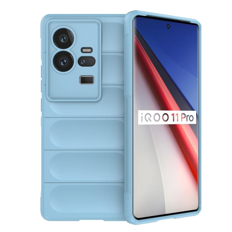 For vivo iQOO 11 Pro 5G Magic Shield TPU + Flannel Phone Case(Light Blue) - vivo Cases by buy2fix | Online Shopping UK | buy2fix