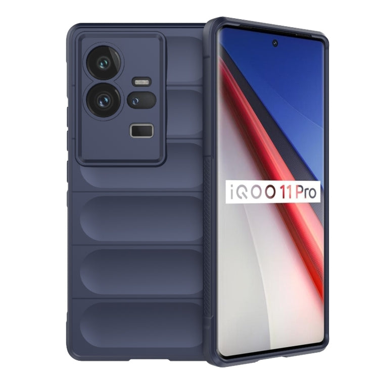 For vivo iQOO 11 Pro 5G Magic Shield TPU + Flannel Phone Case(Dark Blue) - vivo Cases by buy2fix | Online Shopping UK | buy2fix