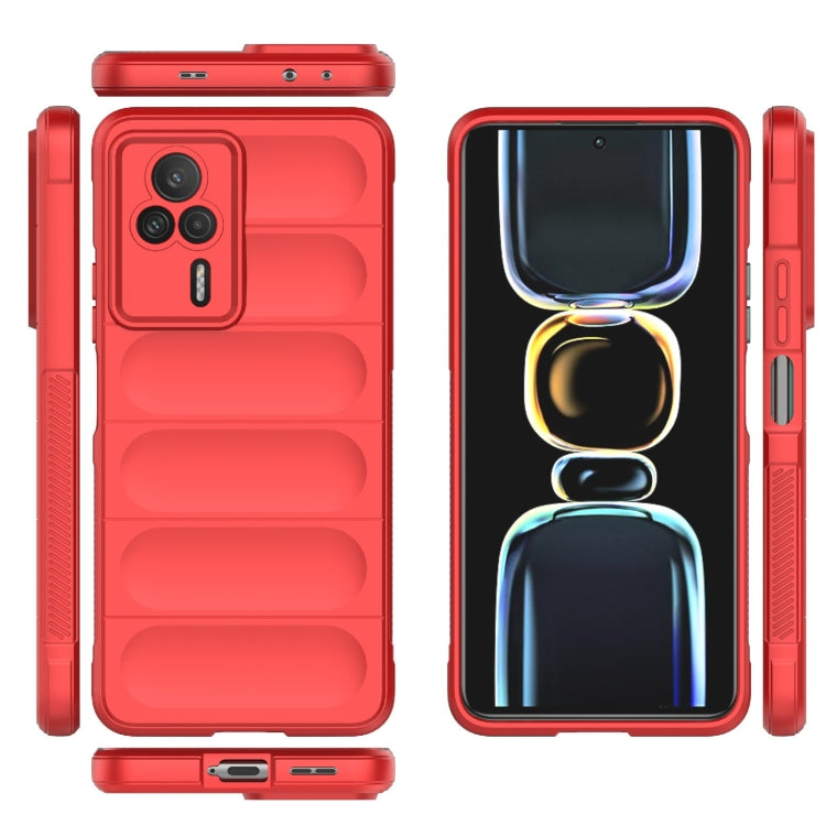 For Xiaomi Redmi K60E 5G Magic Shield TPU + Flannel Phone Case(Red) - Xiaomi Cases by buy2fix | Online Shopping UK | buy2fix