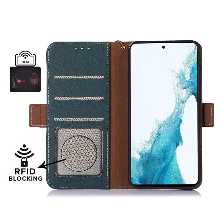 For Xiaomi Redmi K70 Pro Side-Magnetic TJ Genuine Leather RFID Phone Case(Green) - K70 Pro Cases by buy2fix | Online Shopping UK | buy2fix