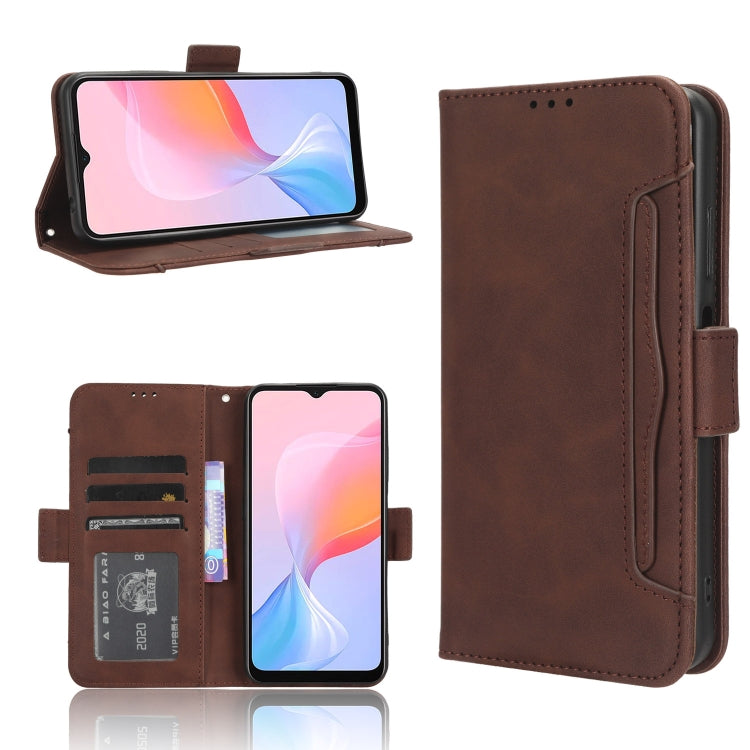 For Blackview A85 Skin Feel Calf Texture Card Slots Leather Phone Case(Brown) - More Brand by buy2fix | Online Shopping UK | buy2fix