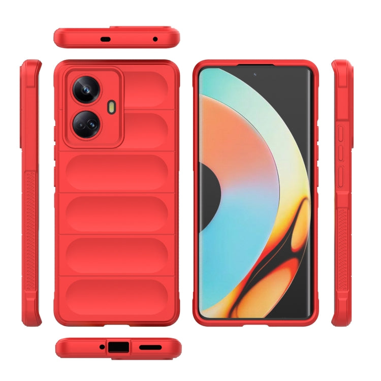 For Realme 10 Pro+ 5G Magic Shield TPU + Flannel Phone Case(Red) - Realme Cases by buy2fix | Online Shopping UK | buy2fix