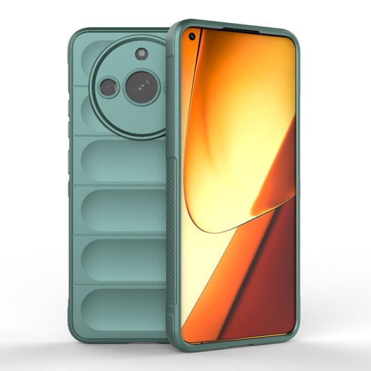 For Realme 11 5G Magic Shield TPU + Flannel Phone Case(Dark Green) - Realme Cases by buy2fix | Online Shopping UK | buy2fix