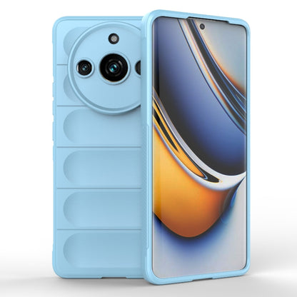 For Realme 11 Pro 5G/11 Pro+ 5G Magic Shield TPU + Flannel Phone Case(Light Blue) - Realme Cases by buy2fix | Online Shopping UK | buy2fix