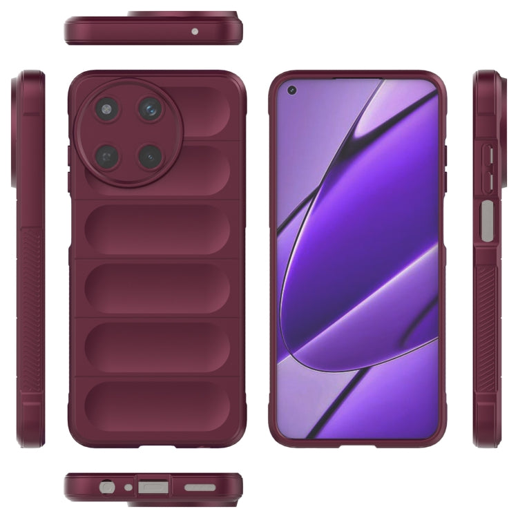 For Realme 11 4G Global Magic Shield TPU + Flannel Phone Case(Red) - Realme Cases by buy2fix | Online Shopping UK | buy2fix