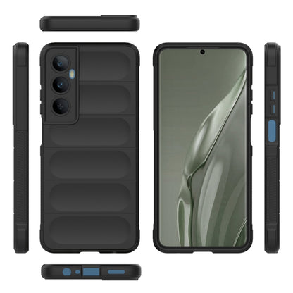 For Realme C65 4G Global Magic Shield TPU + Flannel Phone Case(Black) - Realme Cases by buy2fix | Online Shopping UK | buy2fix