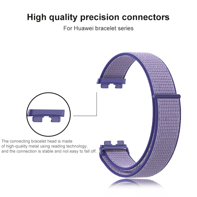 For Huawei Band 8 16mm Woven Nylon Loop Watch Band(Dark Army Blue) - Watch Bands by buy2fix | Online Shopping UK | buy2fix