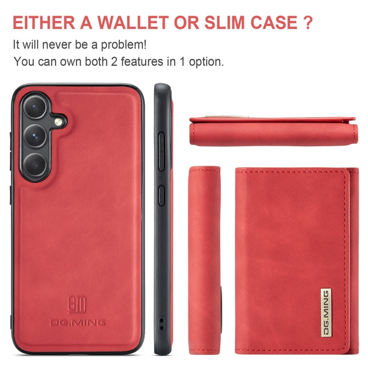 For Samsung Galaxy S24 5G DG.MING M1 Series 3-Fold Multi Card Wallet + Magnetic Phone Case(Red) - Galaxy S24 5G Cases by DG.MING | Online Shopping UK | buy2fix