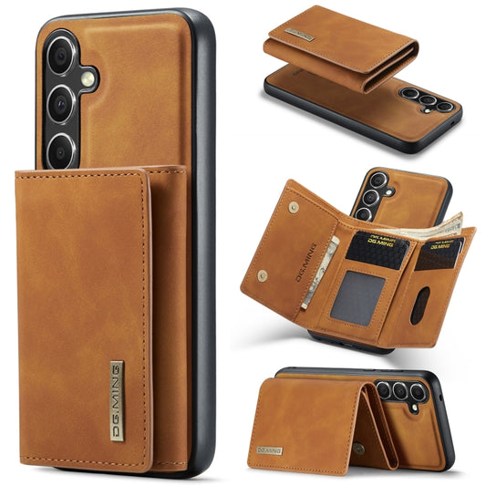 For Samsung Galaxy S24 5G DG.MING M1 Series 3-Fold Multi Card Wallet + Magnetic Phone Case(Brown) - Galaxy S24 5G Cases by DG.MING | Online Shopping UK | buy2fix