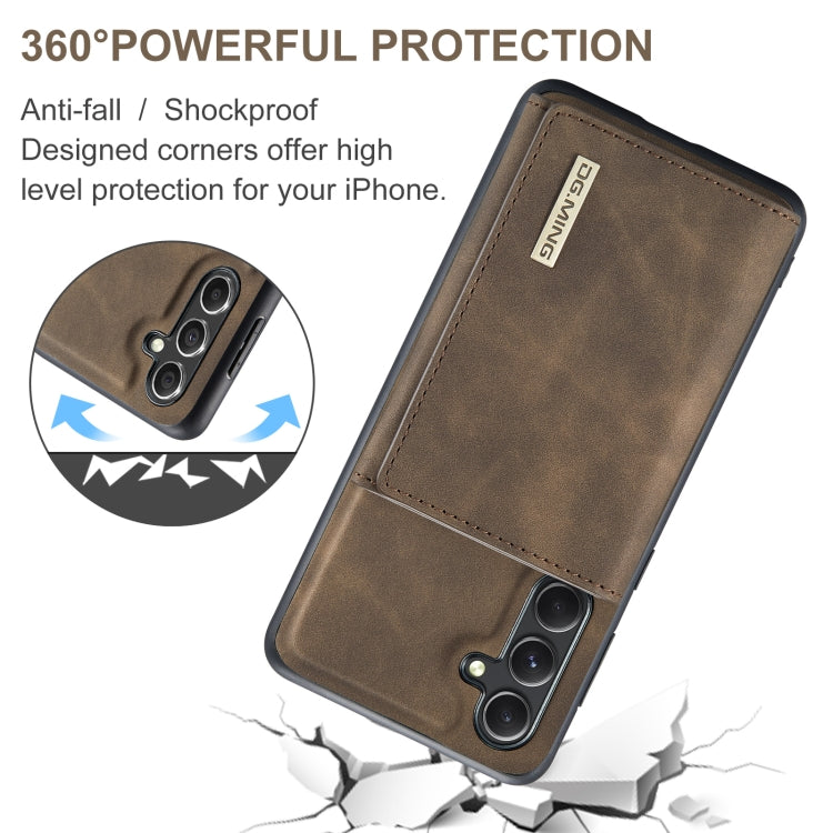 For Samsung Galaxy A55 5G DG.MING M1 Series 3-Fold Multi Card Wallet + Magnetic Phone Case(Coffee) - Galaxy Phone Cases by DG.MING | Online Shopping UK | buy2fix