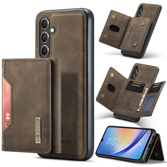 For Samsung Galaxy A34 5G DG.MING M2 Series 3-Fold Multi Card Bag + Magnetic Phone Case(Coffee) - Galaxy Phone Cases by DG.MING | Online Shopping UK | buy2fix