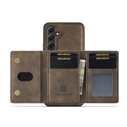 For Samsung Galaxy A54 5G DG.MING M2 Series 3-Fold Multi Card Bag + Magnetic Phone Case(Coffee) - Galaxy Phone Cases by DG.MING | Online Shopping UK | buy2fix