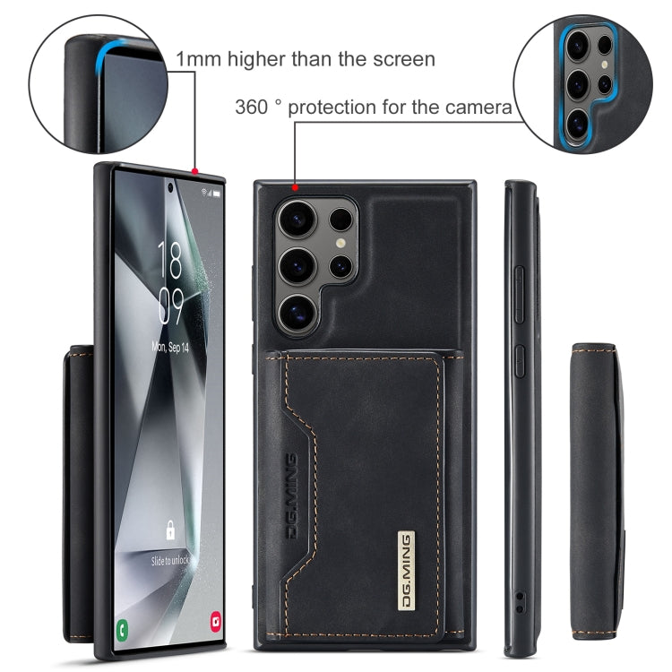 For Samsung Galaxy S24 Ultra 5G DG.MING M2 Series 3-Fold Multi Card Bag + Magnetic Phone Case(Black) - Galaxy S24 Ultra 5G Cases by DG.MING | Online Shopping UK | buy2fix