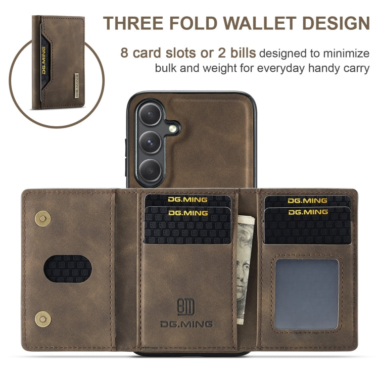 For Samsung Galaxy S24+ 5G DG.MING M2 Series 3-Fold Multi Card Bag + Magnetic Phone Case(Coffee) - Galaxy S24+ 5G Cases by DG.MING | Online Shopping UK | buy2fix