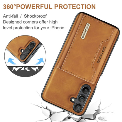 For Samsung Galaxy A15 5G / A15 4G DG.MING M2 Series 3-Fold Multi Card Bag + Magnetic Phone Case(Brown) - Galaxy Phone Cases by DG.MING | Online Shopping UK | buy2fix