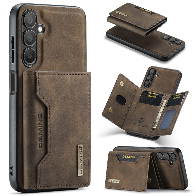 For Samsung Galaxy A15 5G / A15 4G DG.MING M2 Series 3-Fold Multi Card Bag + Magnetic Phone Case(Coffee) - Galaxy Phone Cases by DG.MING | Online Shopping UK | buy2fix