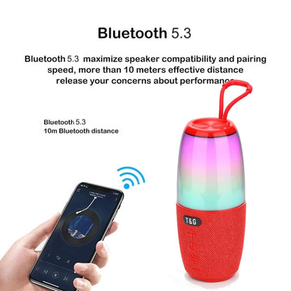 T&G TG644 5W High Power RGB Light Portable Bluetooth Speaker(Gery) - Waterproof Speaker by T&G | Online Shopping UK | buy2fix