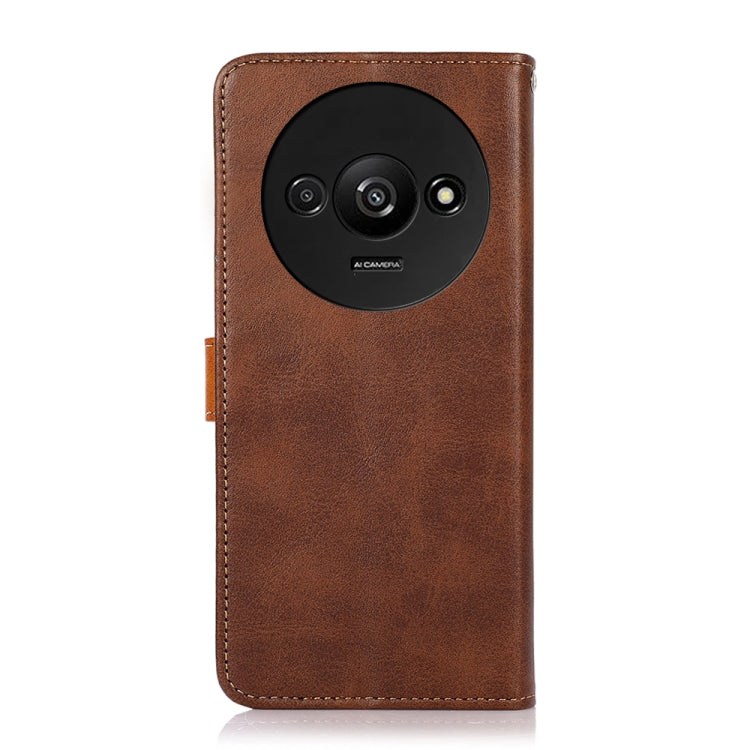 For Xiaomi Redmi A3 KHAZNEH Cowhide Texture Flip Leather Phone Case(Brown) - Xiaomi Cases by buy2fix | Online Shopping UK | buy2fix