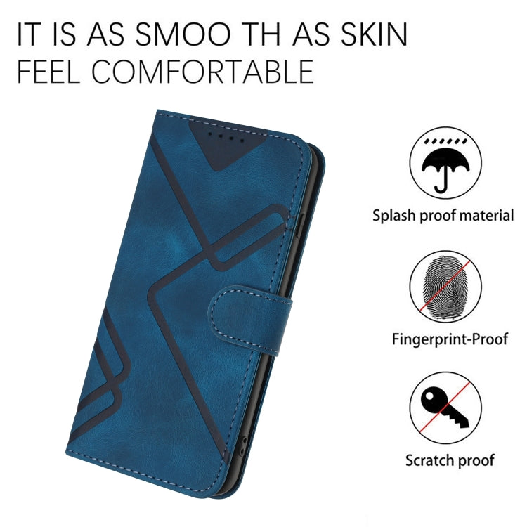 For Google Pixel 9 Pro Line Pattern Skin Feel Leather Phone Case(Royal Blue) - Google Cases by buy2fix | Online Shopping UK | buy2fix