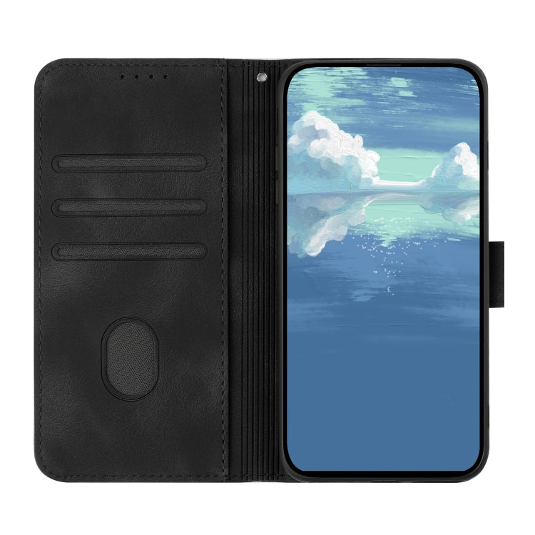 For Google Pixel 9 Line Pattern Skin Feel Leather Phone Case(Black) - Google Cases by buy2fix | Online Shopping UK | buy2fix