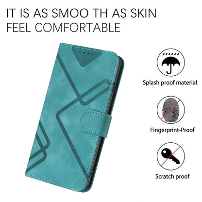 For Google Pixel 9 Line Pattern Skin Feel Leather Phone Case(Light Blue) - Google Cases by buy2fix | Online Shopping UK | buy2fix