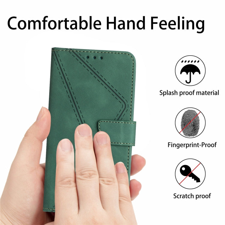 For Motorola Moto G04 / G24 Stitching Embossed Leather Phone Case(Green) - Motorola Cases by buy2fix | Online Shopping UK | buy2fix