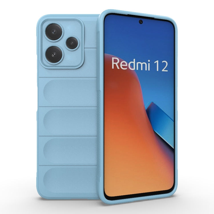 For Xiaomi Redmi 12 5G Magic Shield TPU + Flannel Phone Case(Light Blue) - Xiaomi Cases by buy2fix | Online Shopping UK | buy2fix