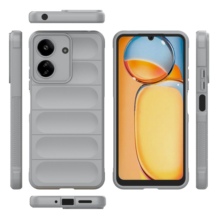 For Xiaomi Redmi 13C 4G Global Magic Shield TPU + Flannel Phone Case(Grey) - 13C Cases by buy2fix | Online Shopping UK | buy2fix