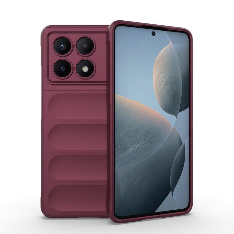 For Xiaomi Redmi K70E 5G Magic Shield TPU + Flannel Phone Case(Wine Red) - K70E Cases by buy2fix | Online Shopping UK | buy2fix