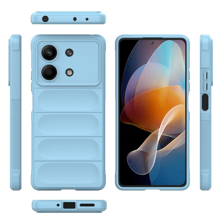 For Xiaomi Redmi Note 13R Pro 5G Magic Shield TPU + Flannel Phone Case(Light Blue) - Xiaomi Cases by buy2fix | Online Shopping UK | buy2fix