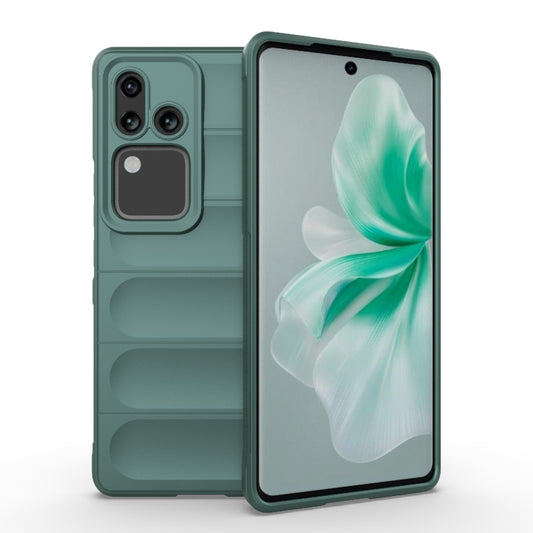 For vivo S18 5G Magic Shield TPU + Flannel Phone Case(Dark Green) - S18 Cases by buy2fix | Online Shopping UK | buy2fix