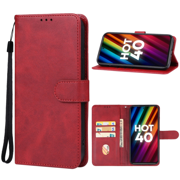 For Infinix Hot 40 Leather Phone Case(Red) - Infinix Cases by buy2fix | Online Shopping UK | buy2fix