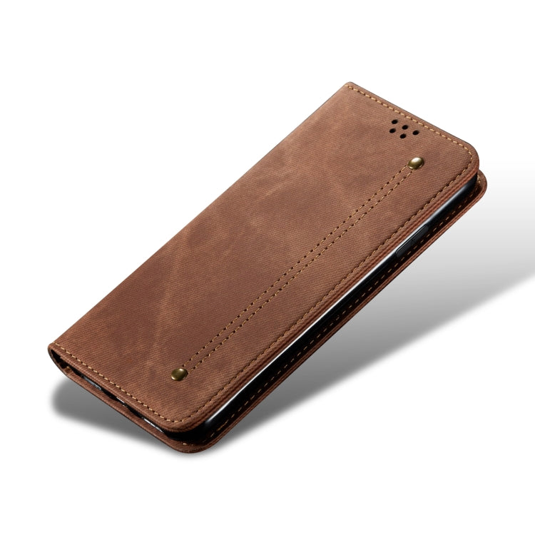 For Google Pixel 9 / 9 Pro Denim Texture Casual Style Horizontal Flip Leather Case(Brown) - Google Cases by buy2fix | Online Shopping UK | buy2fix