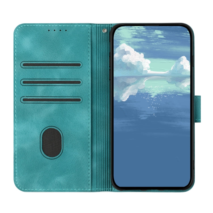 For Xiaomi Redmi Note 12 4G Global Line Pattern Skin Feel Leather Phone Case(Light Blue) - Xiaomi Cases by buy2fix | Online Shopping UK | buy2fix