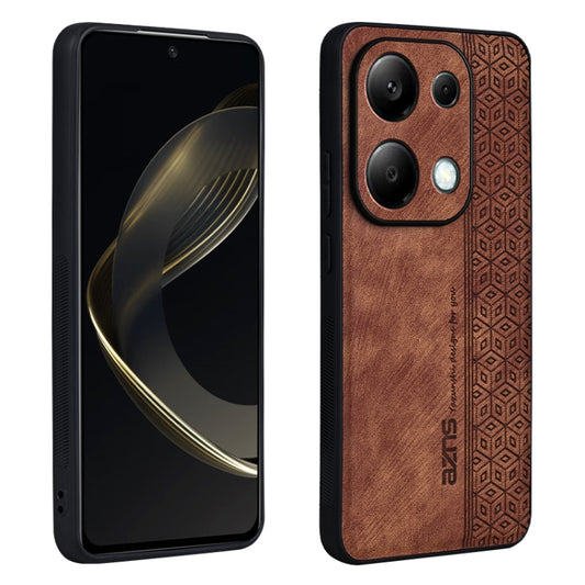 For Xiaomi Redmi Note 13 Pro 4G AZNS 3D Embossed Skin Feel Phone Case(Brown) - Note 13 Pro Cases by AZNS | Online Shopping UK | buy2fix