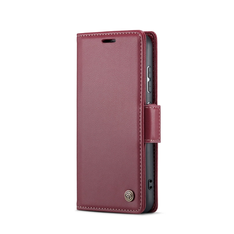 For Samsung Galaxy S24 CaseMe 023 Butterfly Buckle Litchi Texture RFID Anti-theft Leather Phone Case(Wine Red) - Galaxy S24 5G Cases by CaseMe | Online Shopping UK | buy2fix