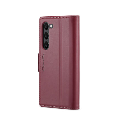 For Samsung Galaxy S24 CaseMe 023 Butterfly Buckle Litchi Texture RFID Anti-theft Leather Phone Case(Wine Red) - Galaxy S24 5G Cases by CaseMe | Online Shopping UK | buy2fix