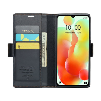 For Xiaomi Redmi 11A/12C CaseMe 023 Butterfly Buckle Litchi Texture RFID Anti-theft Leather Phone Case(Black) - Xiaomi Cases by CaseMe | Online Shopping UK | buy2fix