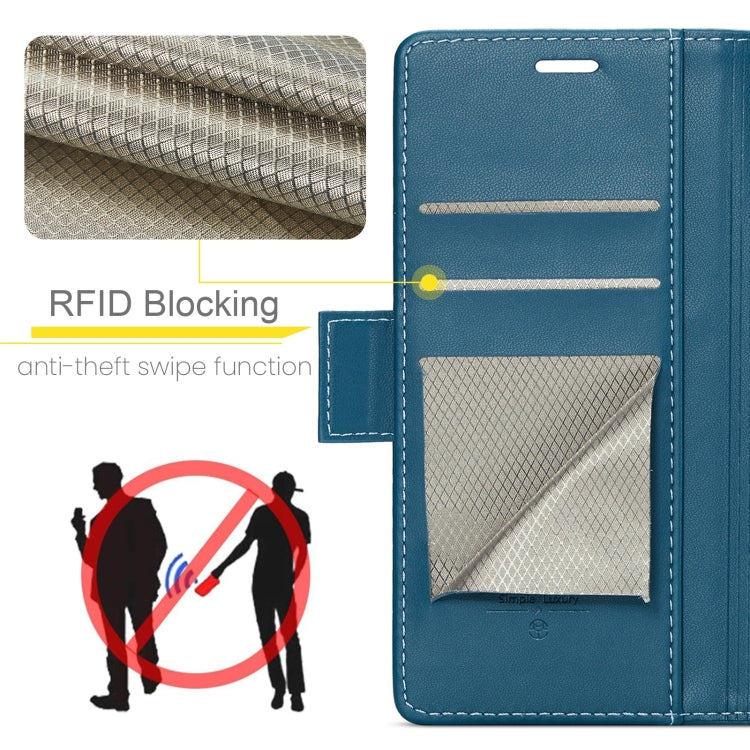 For Xiaomi Poco C65 4G CaseMe 023 Butterfly Buckle Litchi Texture RFID Anti-theft Leather Phone Case(Blue) - Xiaomi Cases by CaseMe | Online Shopping UK | buy2fix