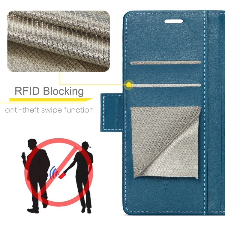 For Xiaomi Poco X6 Pro 5G/Redmi K70E 5G CaseMe 023 Butterfly Buckle Litchi Texture RFID Anti-theft Leather Phone Case(Blue) - K70E Cases by CaseMe | Online Shopping UK | buy2fix