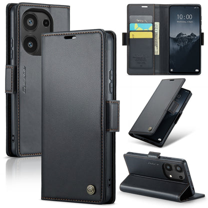 For Xiaomi Redmi Note 13 Pro 4G CaseMe 023 Butterfly Buckle Litchi Texture RFID Anti-theft Leather Phone Case(Black) - Note 13 Pro Cases by CaseMe | Online Shopping UK | buy2fix