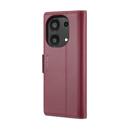 For Xiaomi Redmi Note 13 Pro 4G CaseMe 023 Butterfly Buckle Litchi Texture RFID Anti-theft Leather Phone Case(Wine Red) - Xiaomi Cases by CaseMe | Online Shopping UK | buy2fix