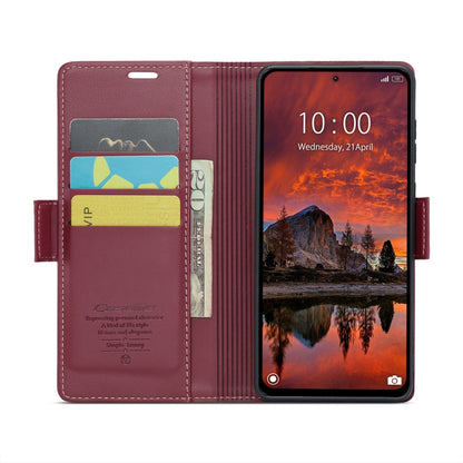 For Xiaomi Redmi Note 13 Pro 4G CaseMe 023 Butterfly Buckle Litchi Texture RFID Anti-theft Leather Phone Case(Wine Red) - Xiaomi Cases by CaseMe | Online Shopping UK | buy2fix